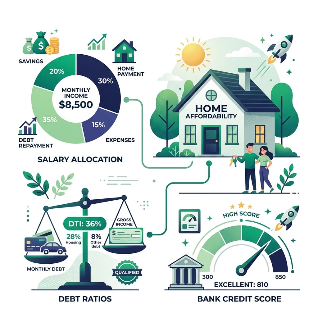 Home buying finance and affordability calculation layout