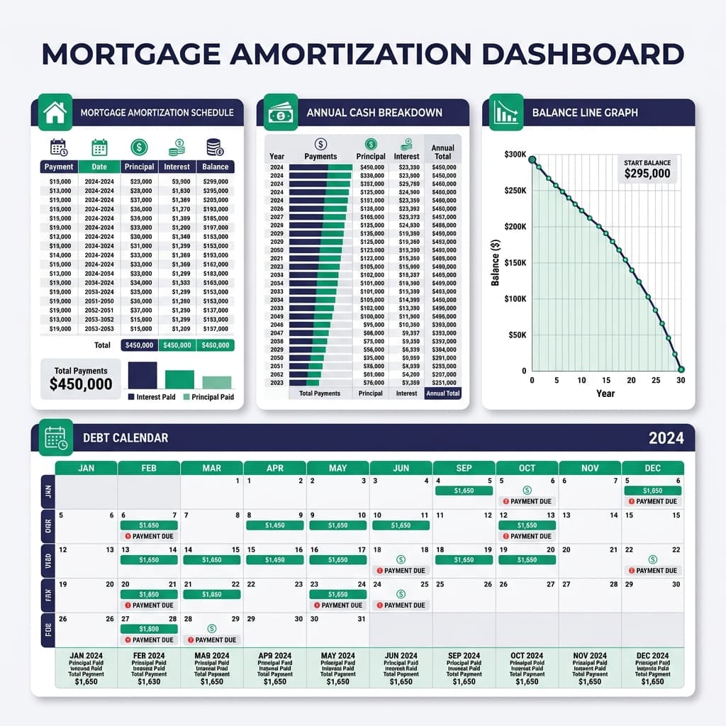 Amortization curves of 15 year versus 30 year mortgages graph representation