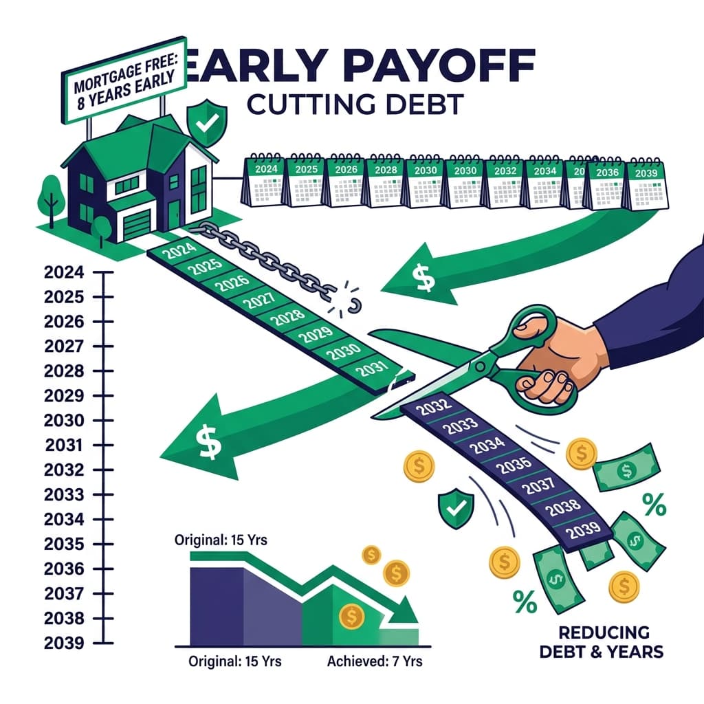 Down payment savings jars and mortgage calculations illustration