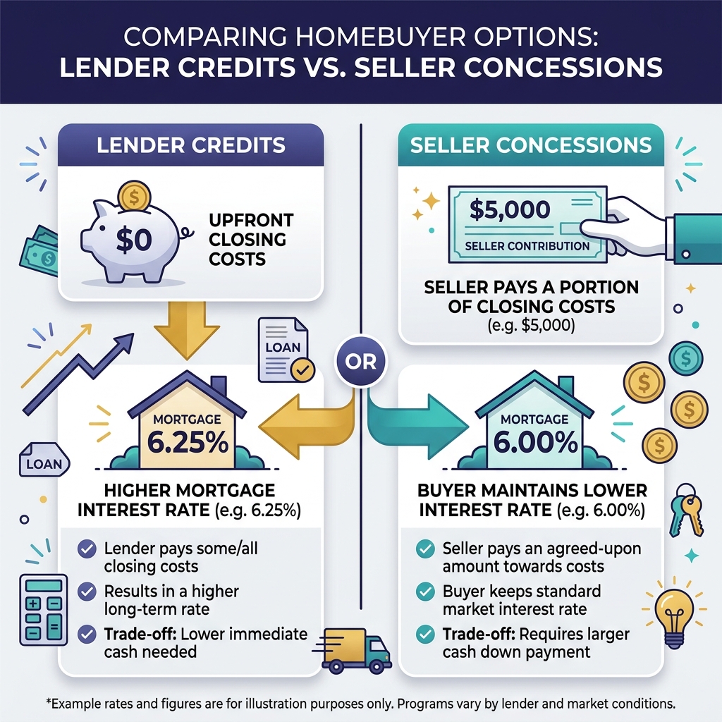Lender Credits vs Seller Concessions Comparison Diagram