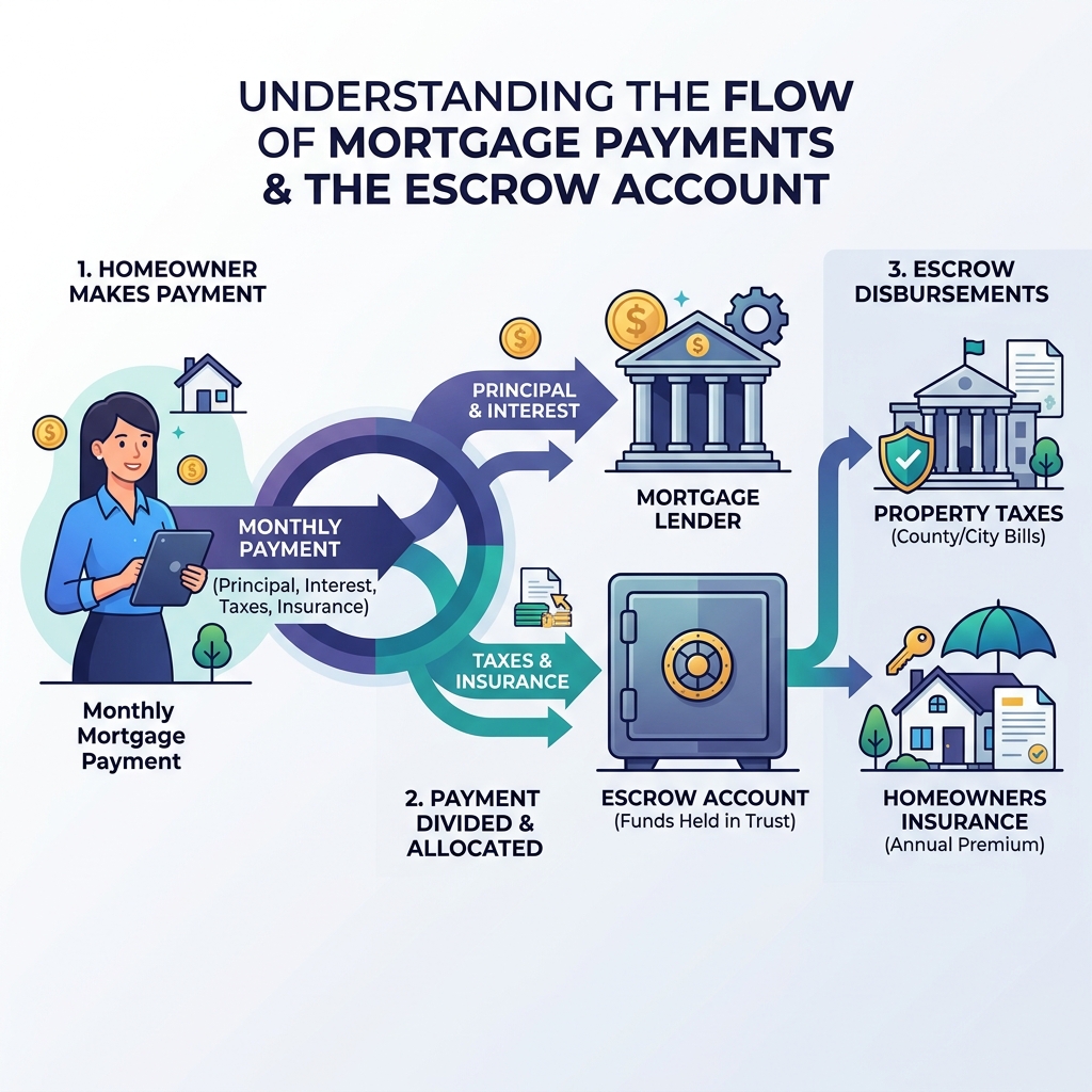 Mortgage Escrow Payment Flow Diagram